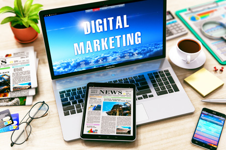 Creative abstract digital marketing business success internet web conceptの写真素材