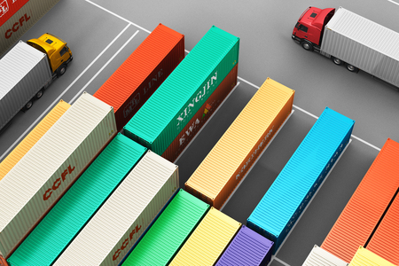 Creative abstract cargo freight transportation, shipping, logistics, delivery and distribution...
