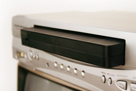 VCR with cassette tapeの写真素材