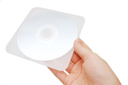 Hand holding cd-rom