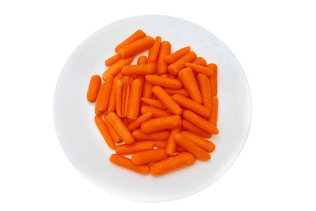  Plate of  carrots isolatedの写真素材