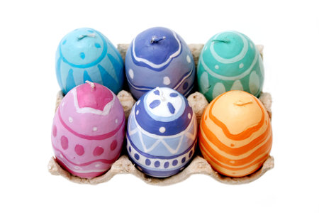  Easter egg-shaped candles with designs