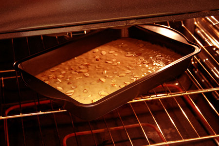  banana bread placed in the oven