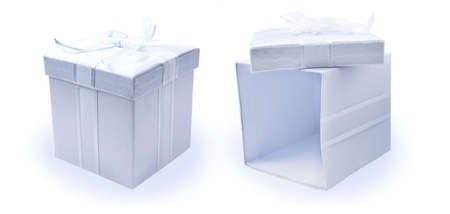 Open and closed fabric gift boxes - Hi-Res