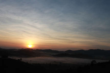Fog in the morningの写真素材