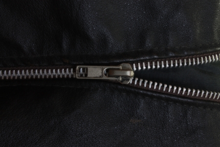 Zip on leather coatの写真素材