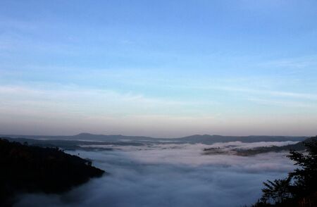 Fog on the mountain の写真素材