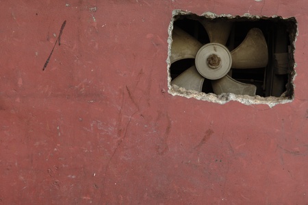 Fan in the wallの写真素材