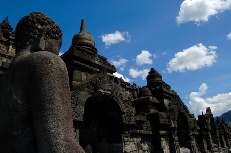 Borobudur Buddha viewの写真素材