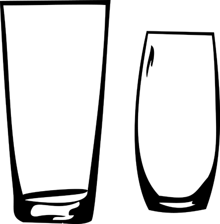 Two glasses. Sketch. Calligraphy. Vector.のイラスト素材