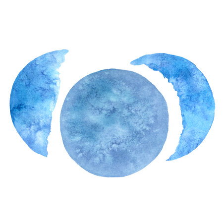 Watercolor blue crystal iceberg with transparency texture for template, clipart for winter holidays, New Year, Earth Day, Marine and Ocean life, for scrapbook, stickers, cards, borders, framesの写真素材