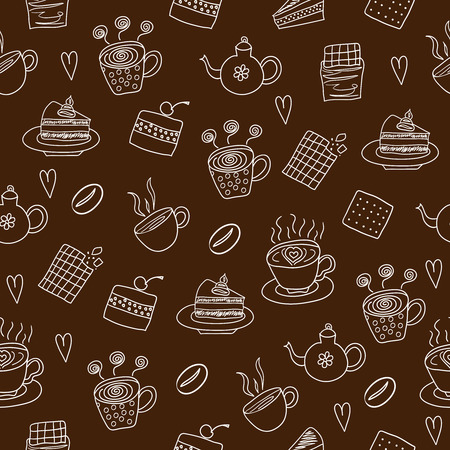 Tea drinking seamless patternの写真素材