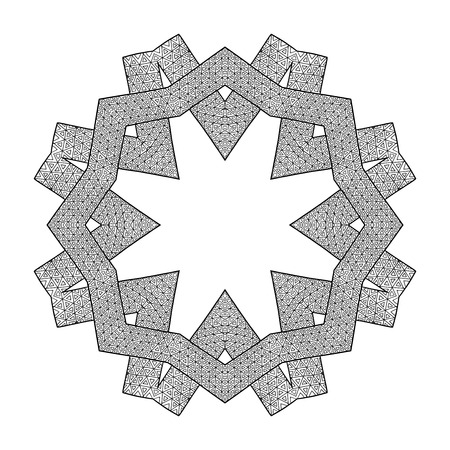 Black round ornament on white backgroundのイラスト素材