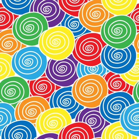 Seamless pattern with rainbow spirals. Colorful abstract backgroundのイラスト素材