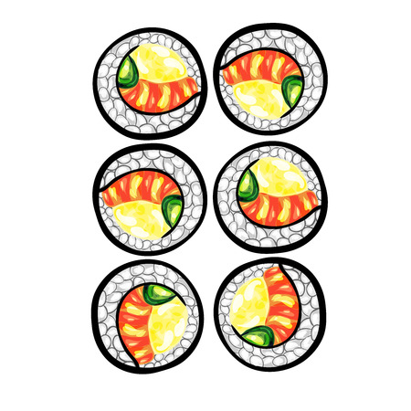 Set of sushiのイラスト素材