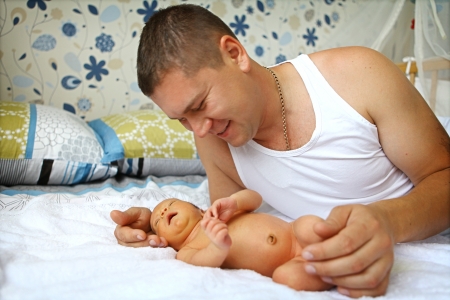 Father and babyの写真素材