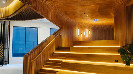 wood-decorated officeの写真素材