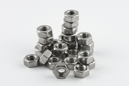 Macro of metal nuts