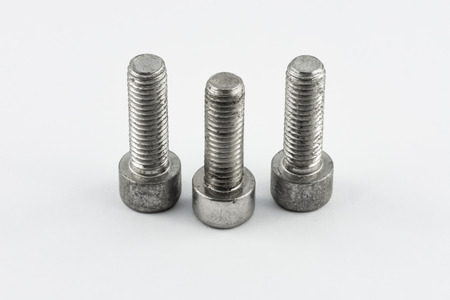 Macro of metal screws