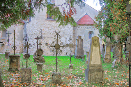 Photo taken in the German city - Straubing. The picture shows the old monastery cemetery in early autumn.の写真素材