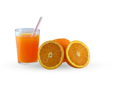High vitamin health drink orange juice, fresh fruit.の写真素材