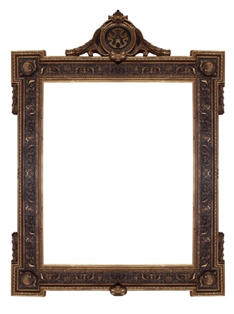 Old vintage black frames on white background.の写真素材