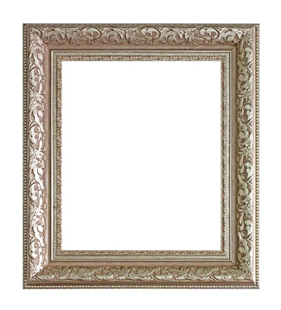 woode picture frame. Isolated over white backgroundの写真素材