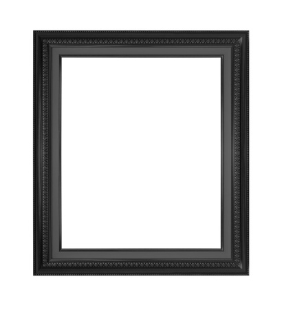 black antique frame isolated on white background.の写真素材