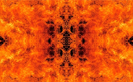 Burning flame or fire isolated on black backgroundの写真素材