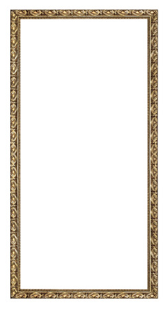 Gold vintage frame isolated on white backgroundの写真素材