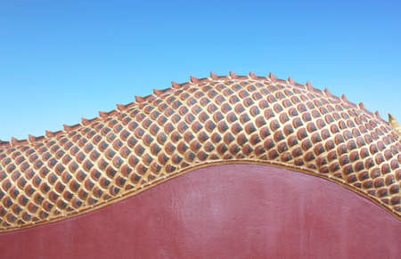 Thai art and dragon scales in temples.