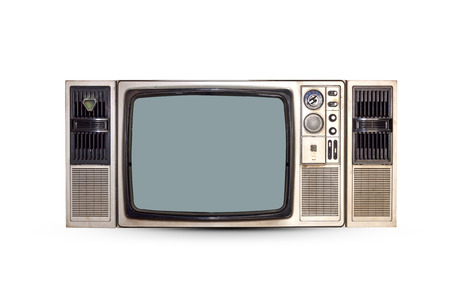 Vintage TV set isolated. Clipping path included.の写真素材