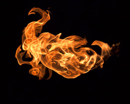 Flames on a black background heat.