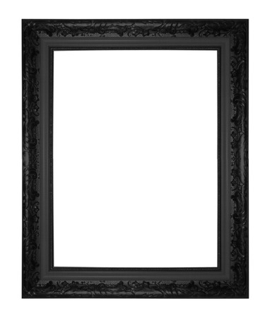 Antique black frame isolated on white backgroundの写真素材