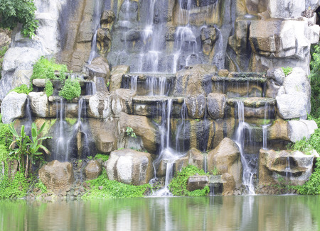 Waterfall park embellishment Natural shade and coolの写真素材