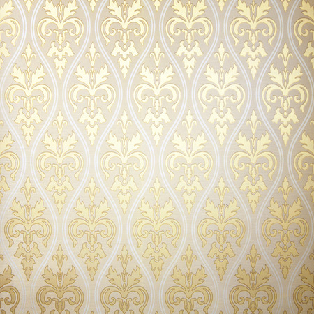 Floral wallpaper pattern light yellow abstract background texture interior.の写真素材