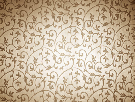 Floral wallpaper pattern light yellow abstract background texture interior.の写真素材