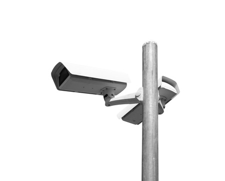 CCTV Security camera isolated on white background.