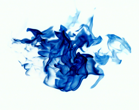 Blue Flames Isolated on white background abstract.の写真素材