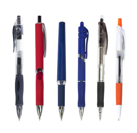 Set of pens isolated on white backgroundの写真素材