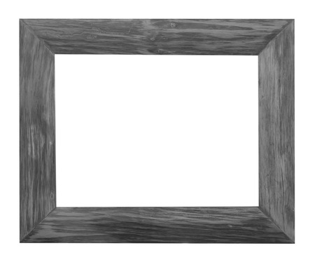 Old wooden picture frame isolated on white background.の写真素材