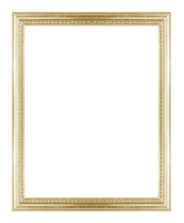 Gold picture frame isolated on a white background.の写真素材