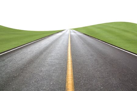 Road pastures Isolated on white background abstract.