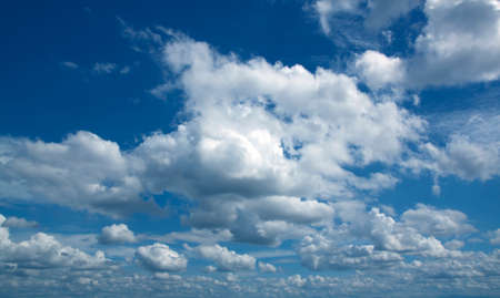 The vast blue sky and clouds sky.