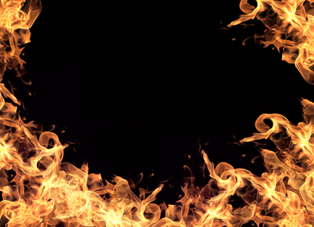 The red flames on a black background.
