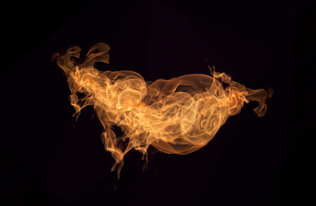 Fire flames collection isolated on black background