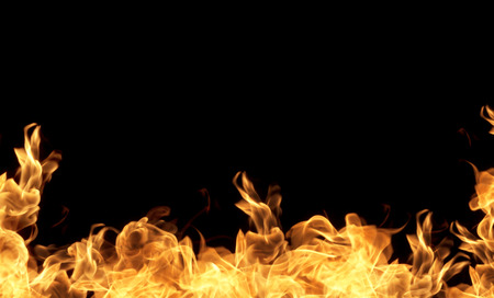 Fire flames on a black background abstract.の写真素材