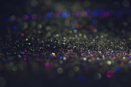 glitter vintage lights background gold silver blueの写真素材