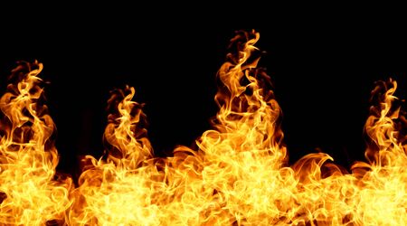 Fire flames on a black background abstract