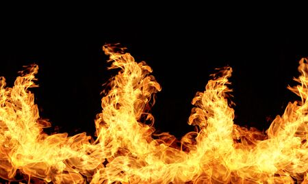 Hot flames Isolated on black background abstract light red background striped background black...